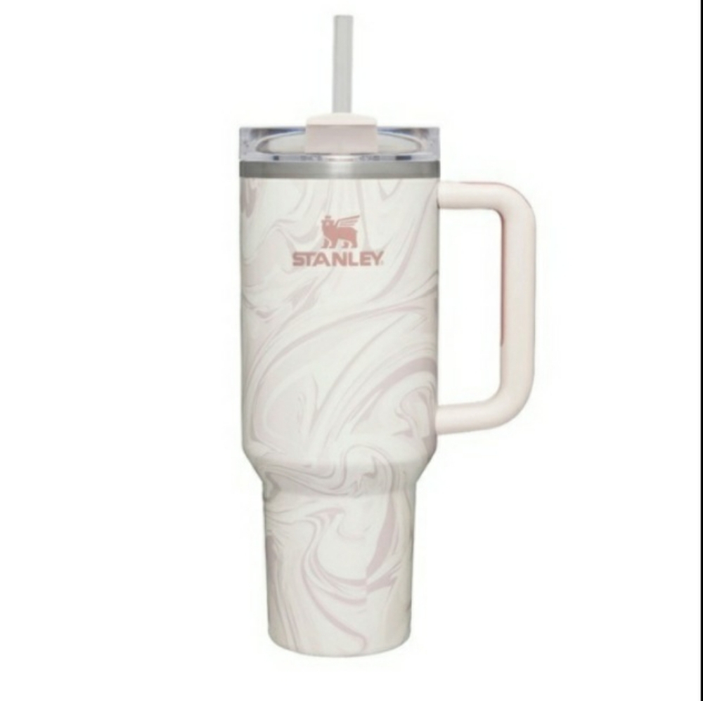 Stanley 40 oz Quencher H2.0 Tumbler Rose Quartz Swirl Bundle 💗💗💗